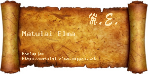 Matulai Elma névjegykártya